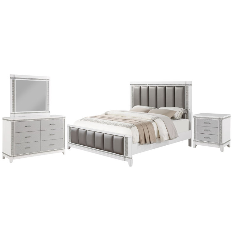 Rosdorf Park Allaryce Upholstered Standard 4 Piece Bedroom Set Wayfair